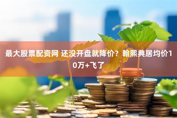最大股票配资网 还没开盘就降价？翰熙典居均价10万+飞了